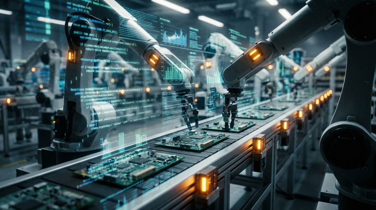 Produktionslinie mit digitalen Echtzeit-Datenströmen